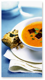 Cheese Soup with German Lager, Black Forest Ham and Whole Grain Croûtons